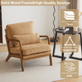 thumbnail image 4 of Alvantor Khaki Low-Arm Corduroy Accent Chair for Living Room or Bedroom, 4 of 13
