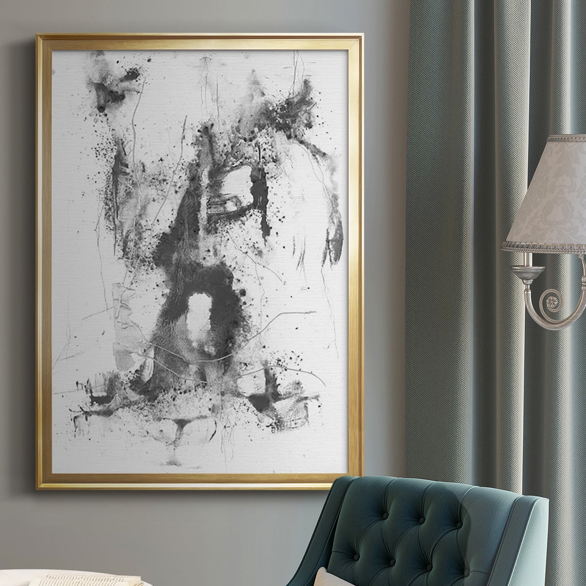 Graphite Abstract II Premium Framed Print, in Gold, Black, or Silver - Ready to Hang