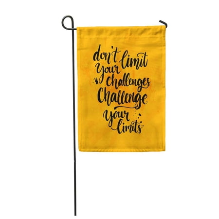 SIDONKU Don Limit Your Challenges Inspirational Saying at Yellow Messy Ink Garden Flag Decorative Flag House Banner 28x40 inch