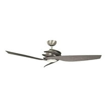 Ceiling Fan with Light Kit 14.25 inches Tall By 62 inches Wide-Brushed Nickel and Driftwood Finish Bailey Street Home 147-Bel-2268528