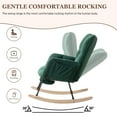 thumbnail image 6 of Ouyessir Rocking Chair with Foot Rest,Teddy Upholstered Glider Chair with High Back Side Pocket Accent Rocker Arm Chair for Living Room Bedroom Office,Green, 6 of 9