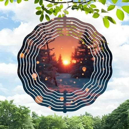 Elegant Metal Hanging Wind Spinner with Concentric Circular Design – Perfect for Yard and Garden Decor Enhances Tranquil Atmosphere Elegant Metal Hanging Wind Spinner with Concentric Circular Design – Perfect for Yard and Garden Decor Enhances Tranquil Atmosphere