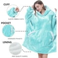 thumbnail image 3 of Oversized Wearable Blanket Hoodie Gifts for Mom Women Men, Super Soft Sherpa Fleece Hooded Blankets Sweatshirt for Adult Teens - Aqua, 3 of 8
