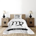 thumbnail image 4 of Ambesonne Virgo Quilted Bedspread Set 2 Pcs, Zodiac Virgo, Twin Size, Black White, 4 of 5