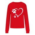 thumbnail image 4 of Fartey Chandail en Molleton de la Saint-Valentin pour Femmes en Liquidation Mode Mignon Imprimé Cœur Col Rond Chandail Décontracté Ample Manches Longues Chandails en Molleton de la Saint-Valentin 2025 Rouge, 4 of 4