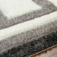 thumbnail image 6 of Hauteloom Domna Contemporary Geometric Shag Area Rug - Modern Bordered Fluffy High Pile Super Soft Rug for Living Room, Bedroom, Dining Room - Gray, Black - 5'3" x 7', 6 of 6