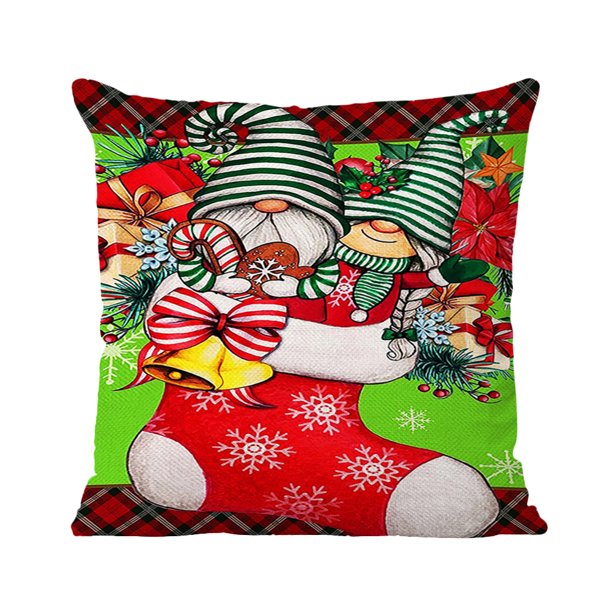 Hilo Algodón Ecológico 11CT Impresión 3 Hebras 45 * 45 Cm Navideño Tres Lados Almohada Bordado Kit Serie Navideña JShteea