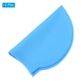 thumbnail image 3 of Unique Bargains Silicone Swim Caps Unisex NonSlip Pool Caps Waterproof Elastic Swimming Hats Light Blue 2 Pack, 3 of 5