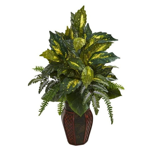 Nearly Natural 8168 Mixed Greens Artificial Plant in Decorative Planter