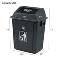 thumbnail image 3 of Ramddy 20 L Plastic Trash Bins with Swing Lids, 4 Pack Garbage Cans for Kitchen, Garden, Office, Gray, 3 of 7