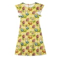 thumbnail image 4 of DAETIROS Girls Easter Dress Flutter Sleeve Tiered Multicolor Floral Print with Bunny Corgi Soft Stretchy 5-14 Years,Size 11 T, 4 of 7