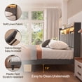 thumbnail image 5 of Lofka Full Size Bed Frame with Storage Upholstered Headboard, Led Lights and 3 USB-A Ports and Type-C Port, 850lbs, Dark Gray, 5 of 9
