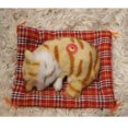 thumbnail image 3 of Dormir Gato Decoración Felpa Relleno Sonido Simulación Animal amarillo Cola Gato de simulación, 3 of 8