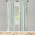thumbnail image 3 of Ambesonne Umbrella Curtains, Vintage Floral Parasol, Pair of 28"x84", Pale Sage Green White, 3 of 5