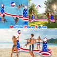 thumbnail image 4 of Large Inflatable Pool Games Volleyball Net Pool Float Set with 9" Beach Ball, 2 Weight Bags & American Flag Design &acirc; Floating Swimming Game Toy for A, 4 of 7