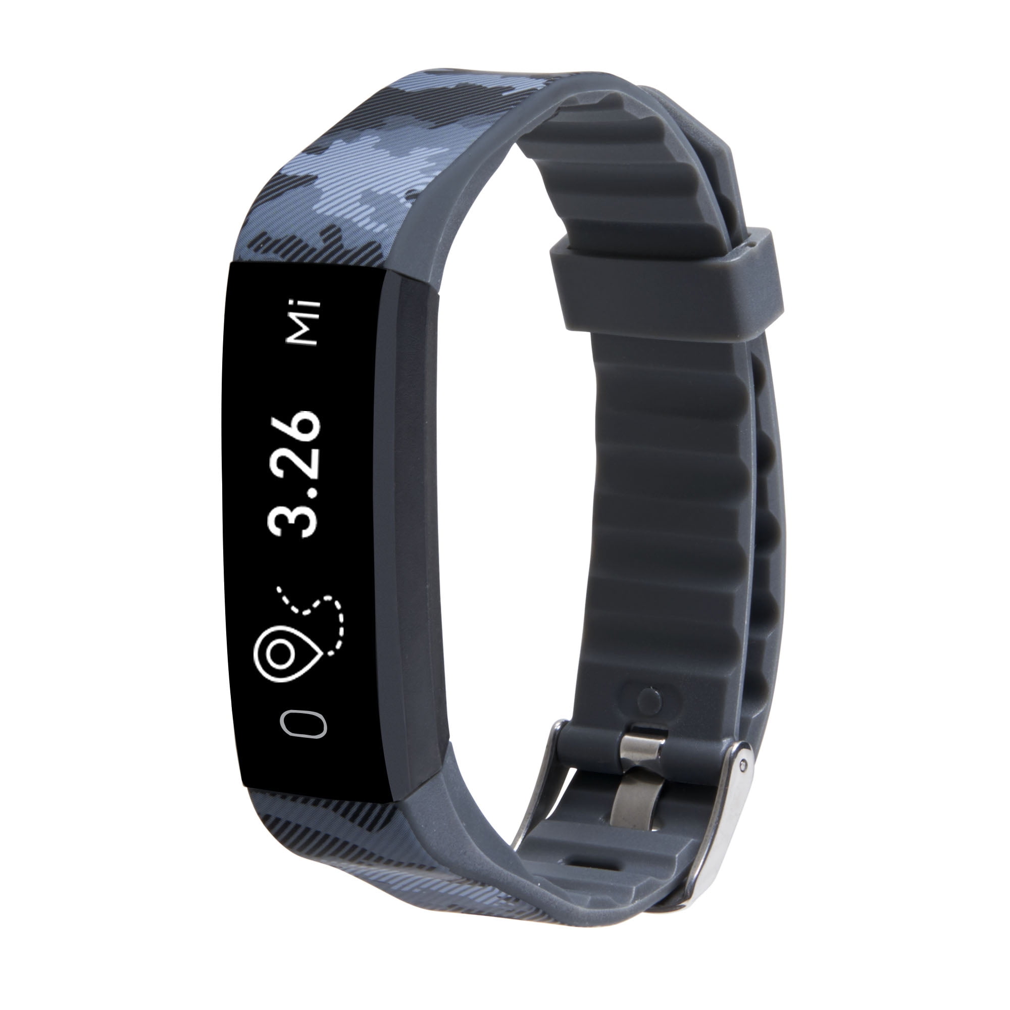 iTech Sport Activity Tracker with Interchangeable Strap, Grey Camo/Grey