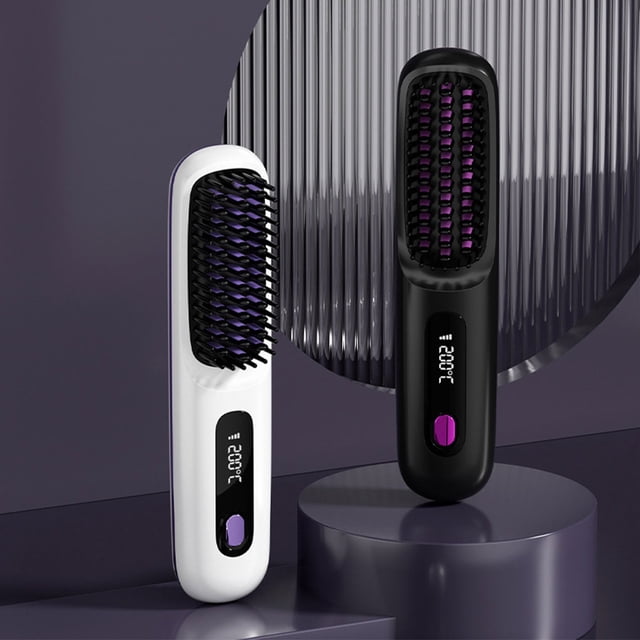 pitrice Cordless Straightening Hot Comb Easy To Brush Anytime Temperature black