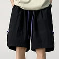 thumbnail image 1 of Gspmoly Workout Shorts, Men'S Wide-Leg Style Solid Color Drawstring Pocket Drying Casual Work Shorts. Swim Trunks Clearance Sale Black XXXXL, 1 of 5