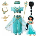 thumbnail image 2 of Disney-vestido de princesa Jasmine para niña, conjunto de ropa de Halloween para fiesta de cumpleaños, Carnaval, Cosplay, lámpara ágica de Aladdín, 2 of 4