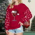 thumbnail image 2 of Christmas Graphic Sweatshirt For Women Round Neck Pullover Crewneck Festive Print Casual Top Soft Comfortable Hoodless Sweater, 2 of 2