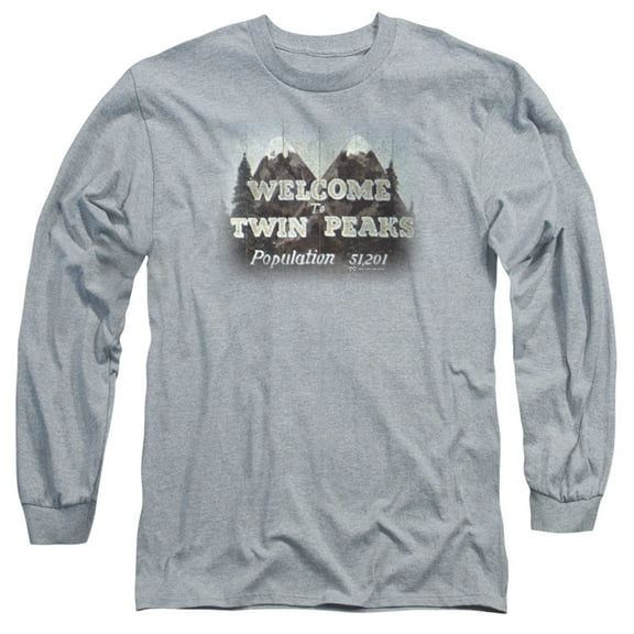 Twin Peaks Welcome To Long Sleeve Adult 18/1 T-Shirt Athletic Heather