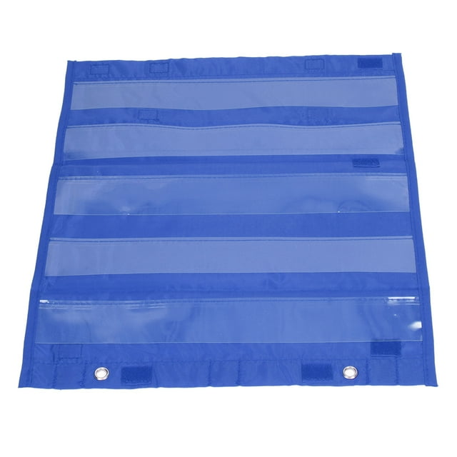 Classroom Pocket Chart, Clear Pocket Chart Combination Use 5 Rows Polyester PVC Single Use For Kids For Activities For Home Blue