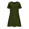 thumbnail image 6 of YFNNUP Plus Size Dresses for Womens Casual Swing Mini Dress Summer Short Sleeve Crewneck Babydoll Sun Dresses, 6 of 7