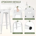 thumbnail image 5 of VINEEGO 30 Inches Metal Bar Stools for Counter Height Indoor-Outdoor Modern Stackable Industrial Stools Set of 4 (Distressed White), 5 of 7