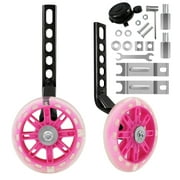 Bike Training Wheels Mute Flash Wheels with Adjustable Bicycle Stabilizer Mounted Kit Compatible for 12 14 16 18 20 inch Single Speed Bike