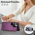 thumbnail image 5 of Wallet Case for Samsung Galaxy S25 Ultra with Shoulder Strap & RFID Blocking Card Slots Holder Kickstand & Finger Ring, Magnetic Flip Folio Zipper Purse Case, PU Leather Cover Handbag, Darkpurple, 5 of 8