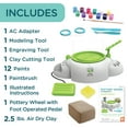 thumbnail image 6 of MindWare Pottery Wheel for Beginners, White and Green, Includes Clay, Paint and Tools, 6 of 8