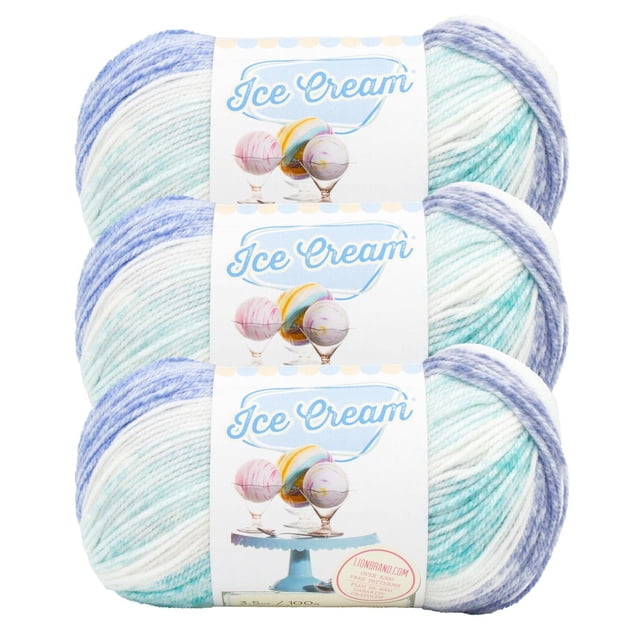 Lion Brand Ice Cream® Yarn #3 Light/DK Yarn 100g/360m 3-Pack