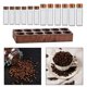 thumbnail image 5 of Tubos de almacenamiento de granos de café, 12 Uds., tubo de bodega de café con soporte de madera de nogal, contenedores de café para té, azúcar, venta, 5 of 7