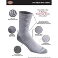thumbnail image 2 of Dickies Men's 6 pairs Dri-Tech Mid-Crew Socks, Sizes 6-12, Grey with Grey Sole, 2 of 3
