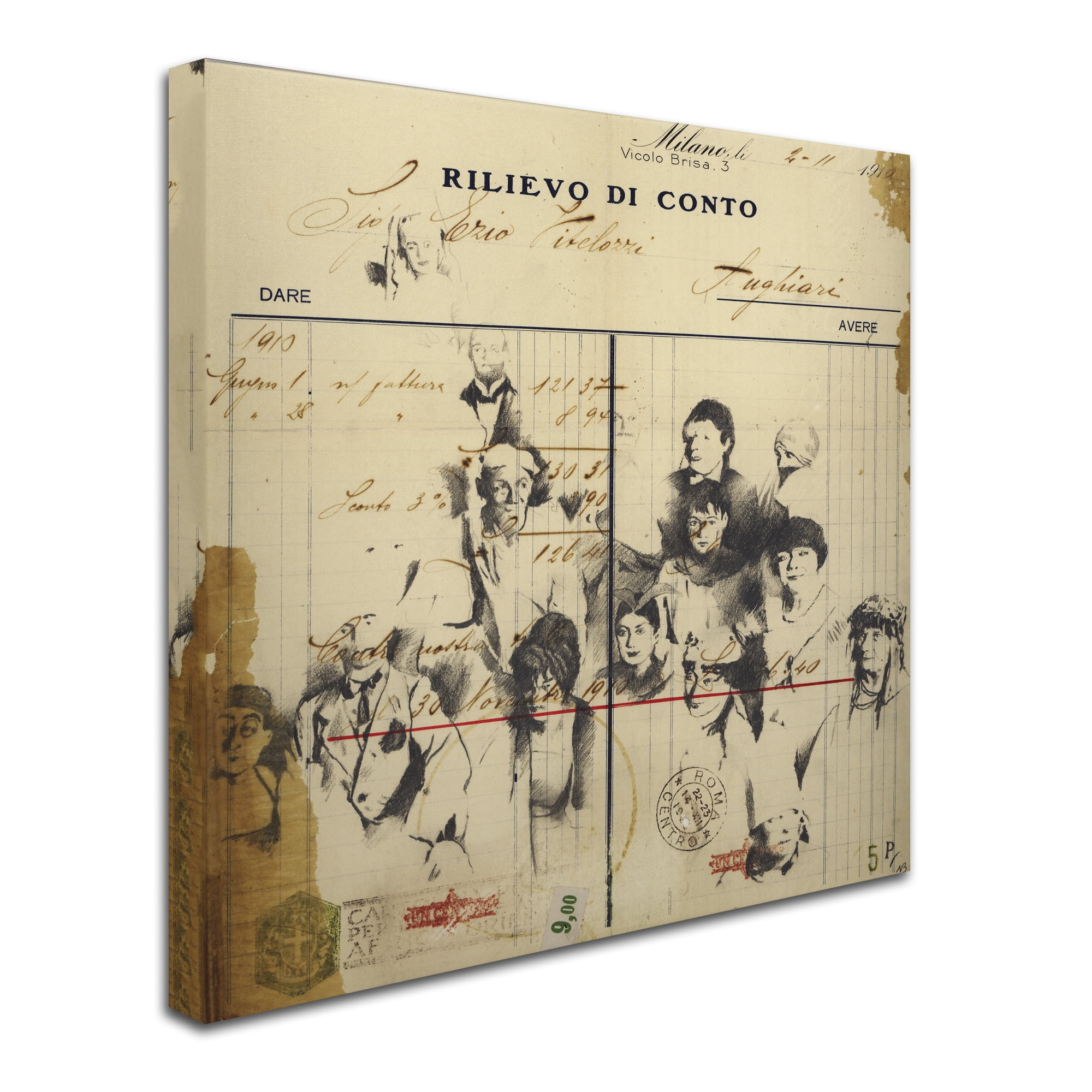 Trademark Fine Art 'Italian Invoice' Canvas Art by Nick Bantock