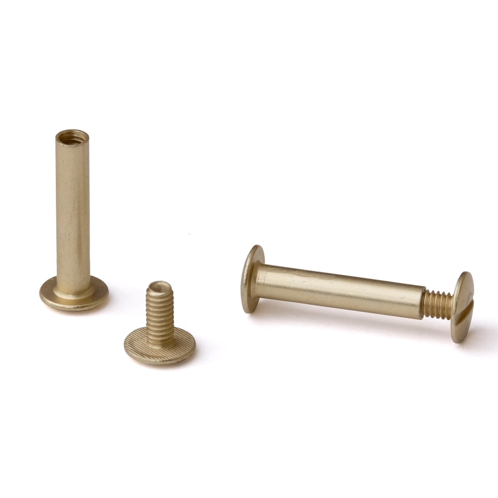 Brass Craft DIY 1/4" 6mm #4 Mini Chicago Screws & Post w/ Flat Head 5 Sets 