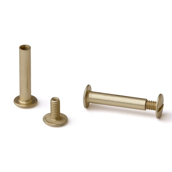 TRUBIND Chicago Screw and Post Sets - 1 inch Post Length - 3/16 inch Post Diameter - Antique Brass Aluminum Hardware Fasteners - 100 Screws with 100 Posts for Albums, Scrapbooks - (100 Sets/Bx)