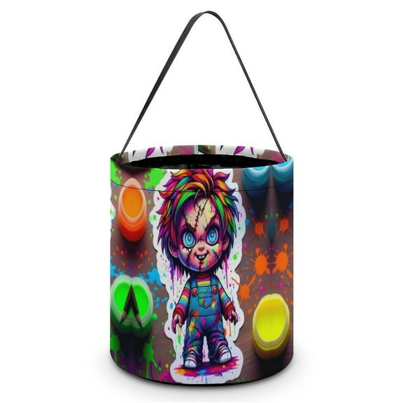 Chucky Halloween Candy Bag, Trick Or Treat Bags - Light Candy Buckets & Tote Bags for Halloween Parties