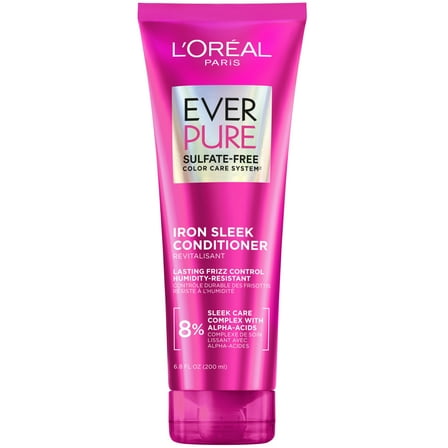 L'Oreal Paris EverPure Sulfate Free Iron Sleek Smoothing Hair Conditioner, 6.8 fl oz