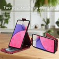 thumbnail image 3 of SaniMore for Samsung Galaxy A33 5G Magnetic Closure Top & Bottom Flip Wallet Case, Premium PU Leather Cover with Car Mount Card Slot & Adjustable Kickstand Full Body Protective Shell, Black, 3 of 9