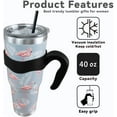 thumbnail image 5 of Flamingo Tumbler, 40 Oz Tumbler with Handle and Straw, Flamingo Cup/Coffee Cup/Water Bottle, Flamingo Decor/Ornaments/Stuff - Pink Flamingo Gifts for Women, Girls, Kids, 40 Ounce Tumbler with Handle, 5 of 6