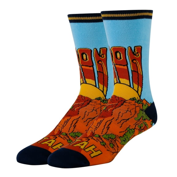 OoohYeah Men's Funny Crew Socks, Crazy Colorful Novelty Dress Socks, Zion