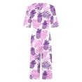 thumbnail image 2 of TaTaai Summer V-Neck Jumpsuit for Women Short Sleeve Back Zipper Closure Side Pockets Printed Casual Loose Fit One Piece Long Pants for Beach Daily Gift, 2 of 5