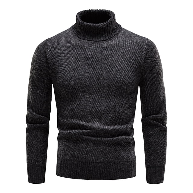Gibobby Suéter cuello de tortuga hombre Suéteres gruesos de cuello alto de invierno para hombre, estilo casual, cuello de tortuga(Negro,XG)