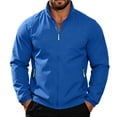 thumbnail image 3 of Men's Lightweight Windbreaker Jackets Long Sleeve Stand Collar Full Zipper Waterproof Rain Coat Outdoor Hiking Jacket, 2XL, 3 of 8