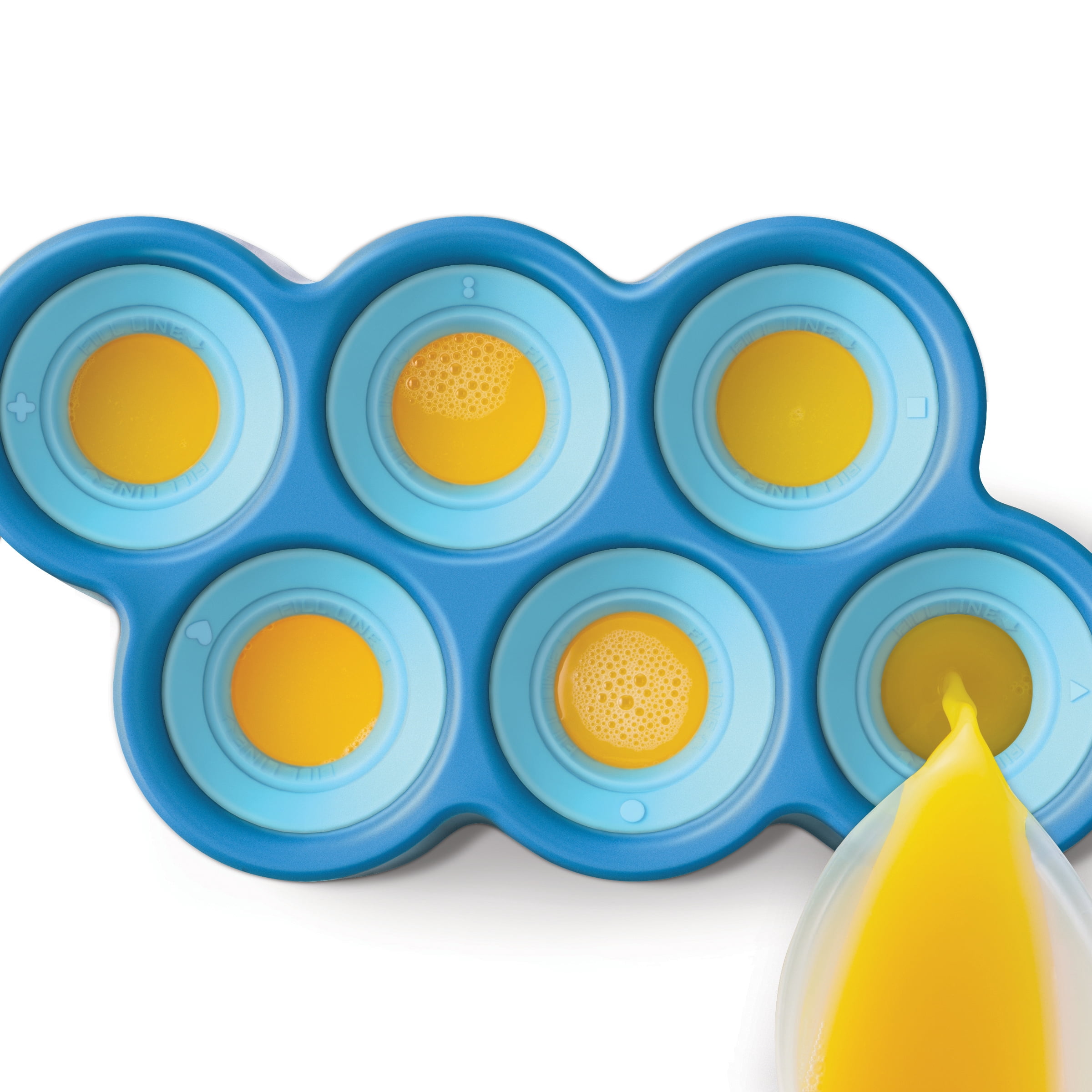 ZOKU Fish Pop Molds, 6 Silicone Popsicle Molds in One Tray, Unique Sea Creature Designs, BPA-free
