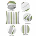 thumbnail image 6 of Green Grey Stripe Pillow Covers 16x16 Inch, Modern Farmhouse Vertical Striped Linen Pillowcase with Invisible Zipper, Decorative Throw Pillow Covers Cushion Case for Couch Sofa Bed Living Room, 6 of 9