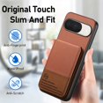 thumbnail image 6 of ELEHOLD Case for Google Pixel 9 / 9 Pro, RFID Blocking Slim PU Leather Wallet Case with Card Holder & Kickstand,Brown, 6 of 11