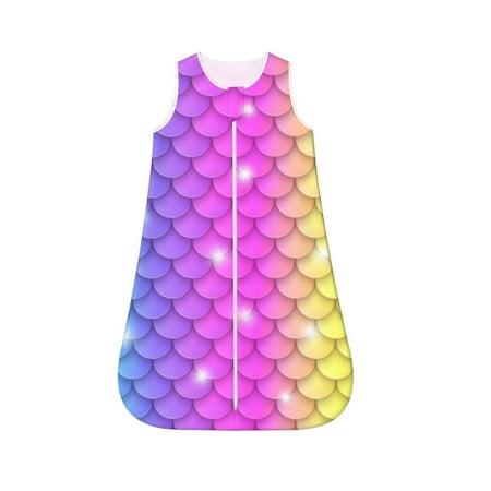 

Fotbe Rainbow Scales2 Pattern Sleep Sack - Baby Wearable Blanket with Zipper Extra Soft Cotton Sleeveless Sleeping Bag for Infants-X-Large