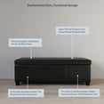 thumbnail image 4 of BELLEZE Storage Ottoman Bench Footstool - Amherst (Black), 4 of 7